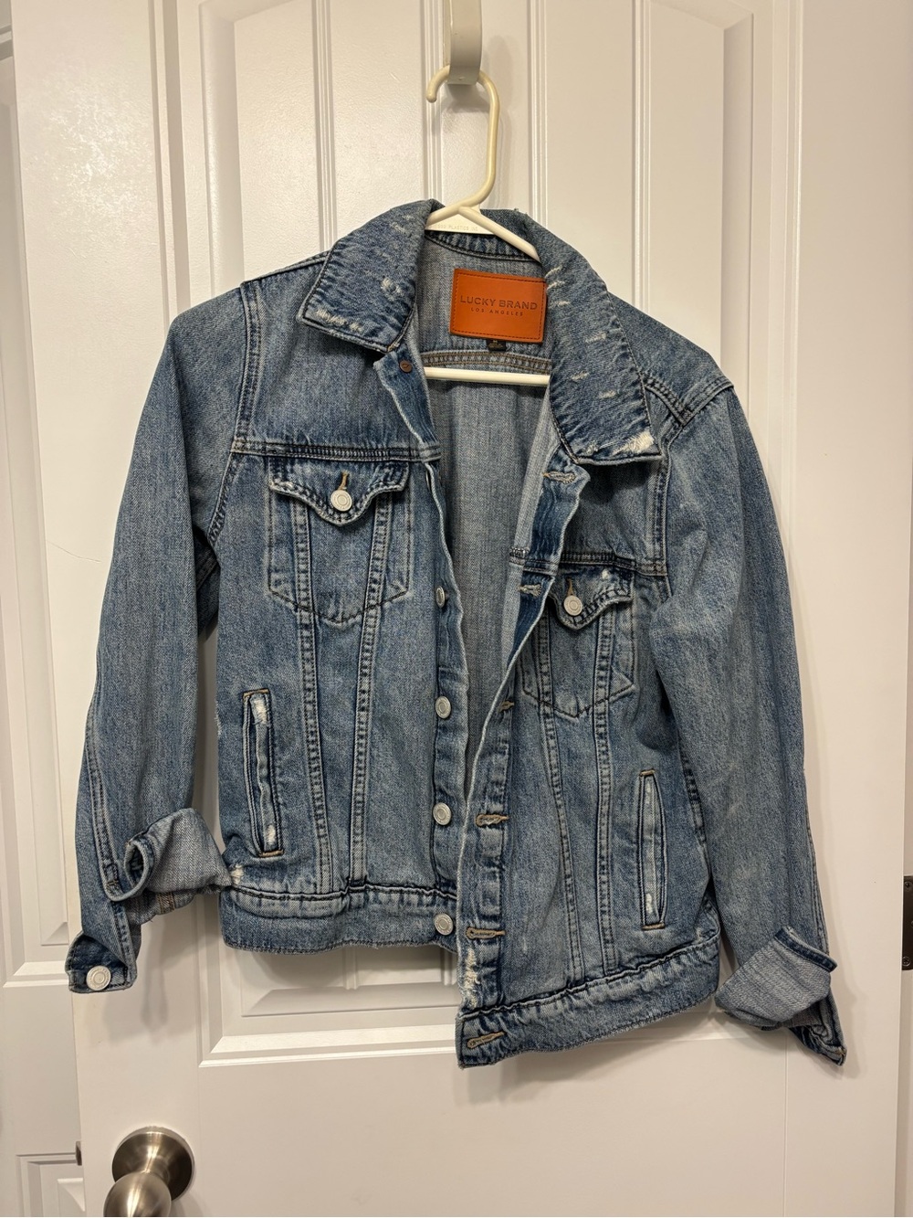 Lucky Brand Washed Blue Denim Trucker Jacket